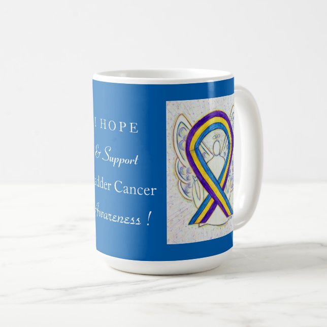 Taza De Café Cinta de sensibilización contra el cáncer de vejig (Anverso derecho)