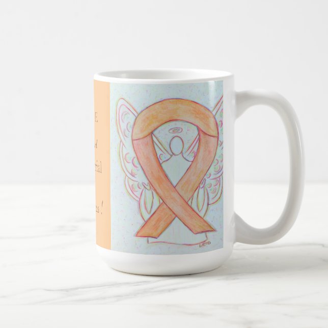 Taza De Café Cinta de sensibilización contra el cáncer endometr (Derecha)