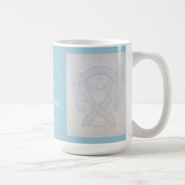 Taza De Café Cinta de sensibilización de emphysema Angel Person (Derecha)