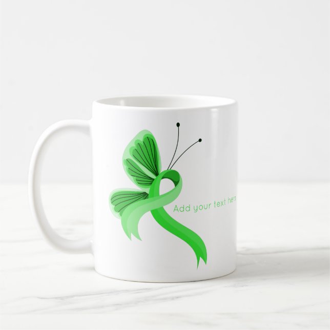 Taza De Café Cinta de sensibilización de la mariposa verde clar (Izquierda)