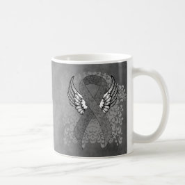 Taza De Café Cinta de sensibilización gris con alas