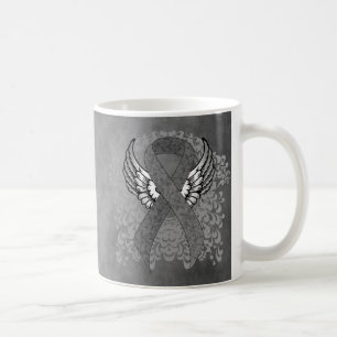 Taza De Café Cinta de sensibilización gris con alas