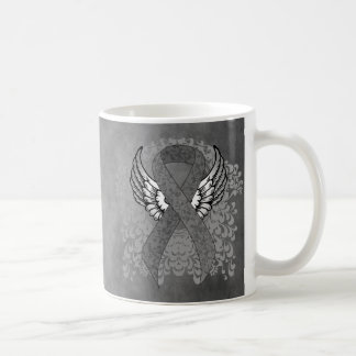 Taza De Café Cinta de sensibilización gris con alas