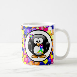 Taza De Café Cinta de sensibilización sobre el arcoiris del pin