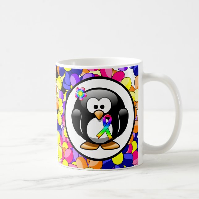 Taza De Café Cinta de sensibilización sobre el arcoiris del pin (Derecha)