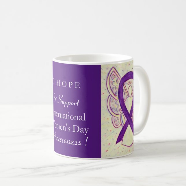 Taza De Café Cinta de sensibilización sobre el Día Internaciona (Anverso derecho)