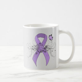 Taza De Café Cinta de sensibilización sobre el lavanda con mari