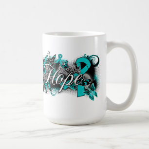 Taza De Café Cinta del jardín del cáncer ovárico