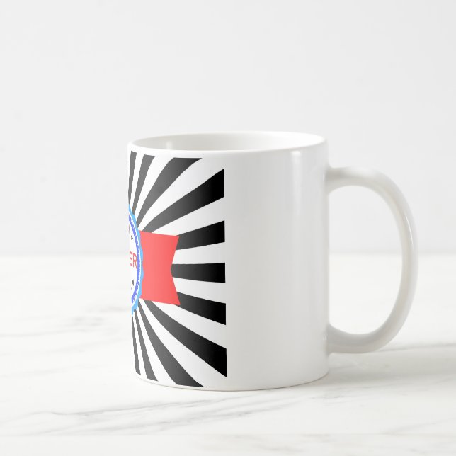 Taza De Café Cinta ganadora roja, blanca y azul (Derecha)