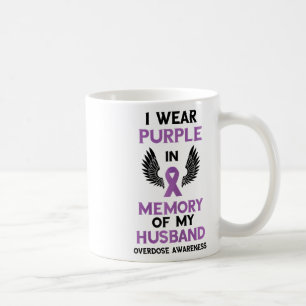 Taza De Café Cinta Morada Conciencia de Sobredosis Recuerdo de