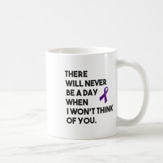 Taza De Café Cinta Morada de Conciencia sobre Sobredosis Pienso
