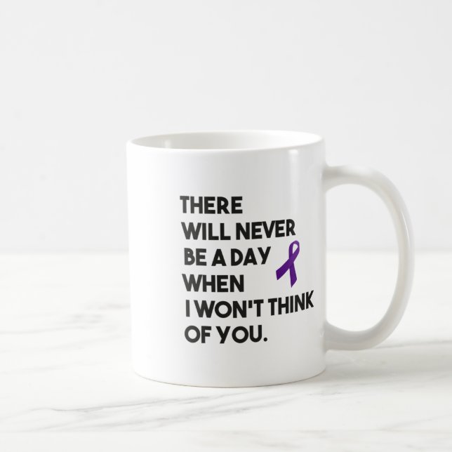 Taza De Café Cinta Morada de Conciencia sobre Sobredosis Pienso (Derecha)