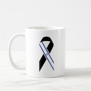 Taza De Café Cinta negra de la bandera de Israel