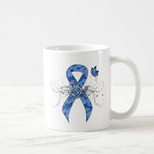 Taza De Café Cinta paisley azul con mariposa