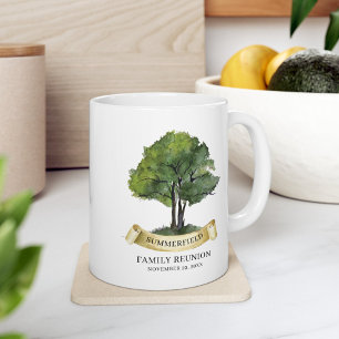 Taza De Café Cinta para Árbol de Reunión Familiar Personalizada