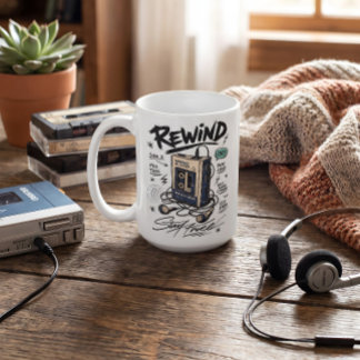Taza De Café Cinta Retro Rebobinar Mixtape Música Nostalgia