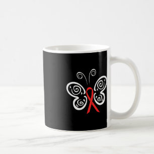 Taza De Café Cinta roja mariposa cáncer de sangre VIH SIDA Awar