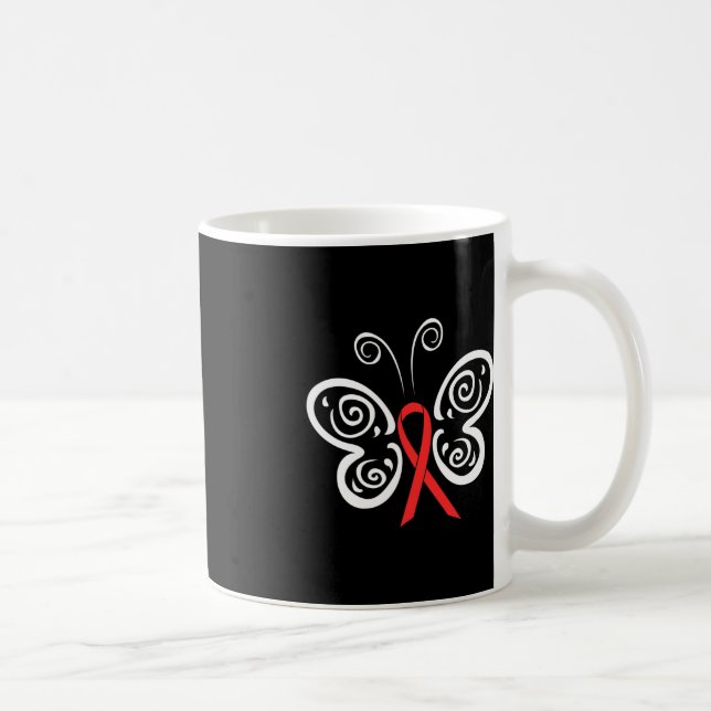 Taza De Café Cinta roja mariposa cáncer de sangre VIH SIDA Awar (Derecha)