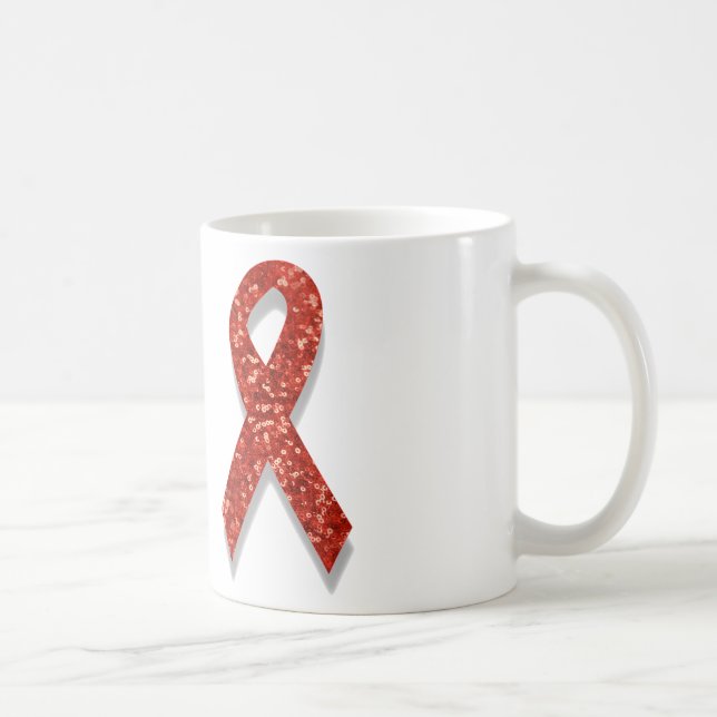 Taza De Café cinta roja purpurina (Derecha)