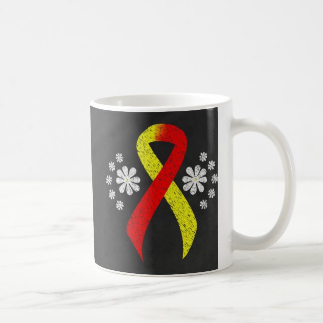 Taza De Café Cinta roja y amarilla del tablero de cartón (Derecha)