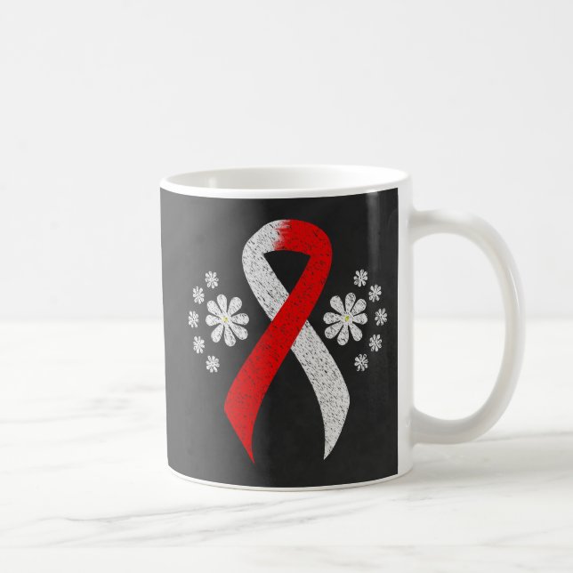 Taza De Café Cinta roja y blanca para el tablero de anuncios (Derecha)