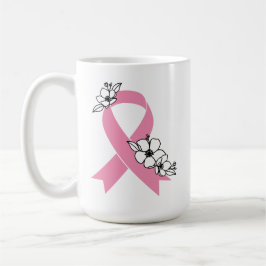 Taza De Café Cinta rosa con flores