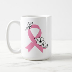 Taza De Café Cinta rosa con flores