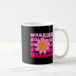 Taza De Café Cinta rosa de la flor del guerrero del cáncer de m