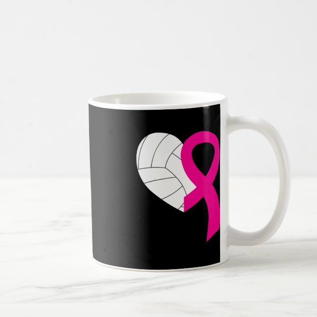 Taza De Café Cinta rosada de voleibol Guay Cáncer de Mama (Derecha)