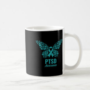 Taza De Café Cinta verde azulada Con Mariposas - Conciencia Del