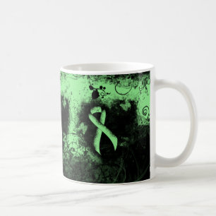 Taza De Café Cinta verde claro Corazón desgarrador
