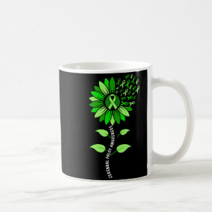 Taza De Café Cinta verde de girasol parálisis cerebral pc conci