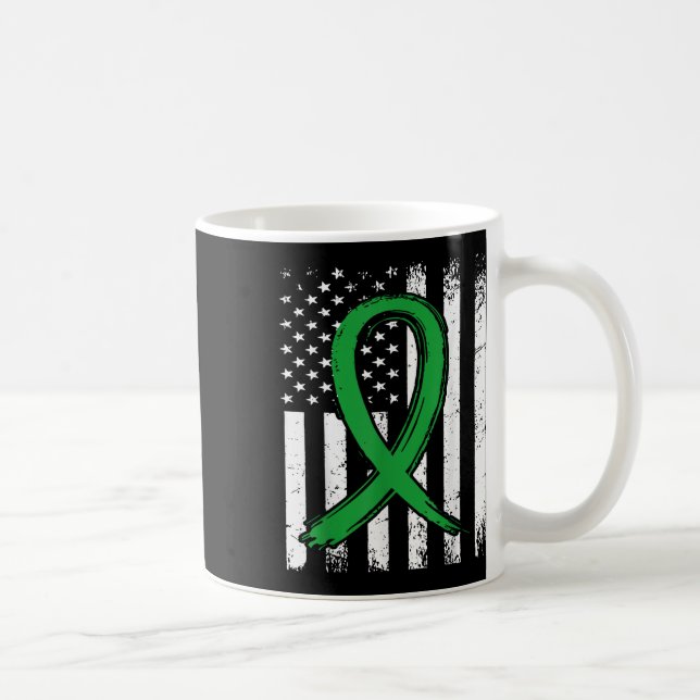 Taza De Café Cinta Verde La Sensibilización Sobre La Salud Ment (Derecha)