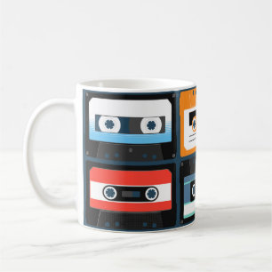 Taza De Café Cintas compactas. Set. Vintage ilustracion plano 