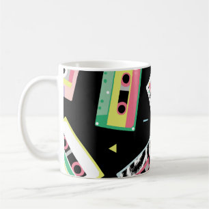 Taza De Café Cintas de audio retro, patrón de estilo de los año