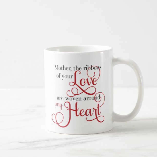 Taza De Café Cintas maternas de amor tejidas alrededor de mi fo (Derecha)