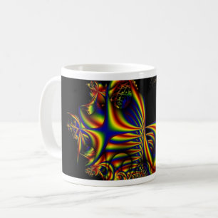 Taza De Café Cintas para lazos   Ajuste de arte fractal arcoiri