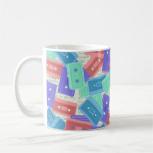 Taza De Café Cintas Pastel Cassette - Música estética de los añ