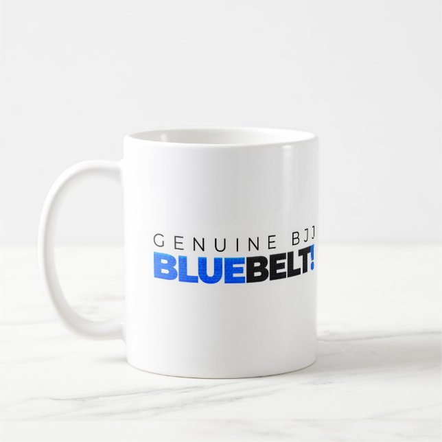 Taza De Café Cinturón azul BJJ genuino (Jiu Jitsu brasileño) (Izquierda)