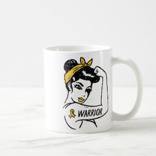 Taza De Café Cinturón de cáncer infantil guerrero irrompible de
