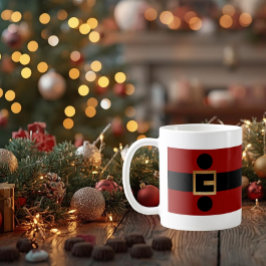 Taza De Café Cinturón de Santa Navidad – Regalo Festivo de Vaca