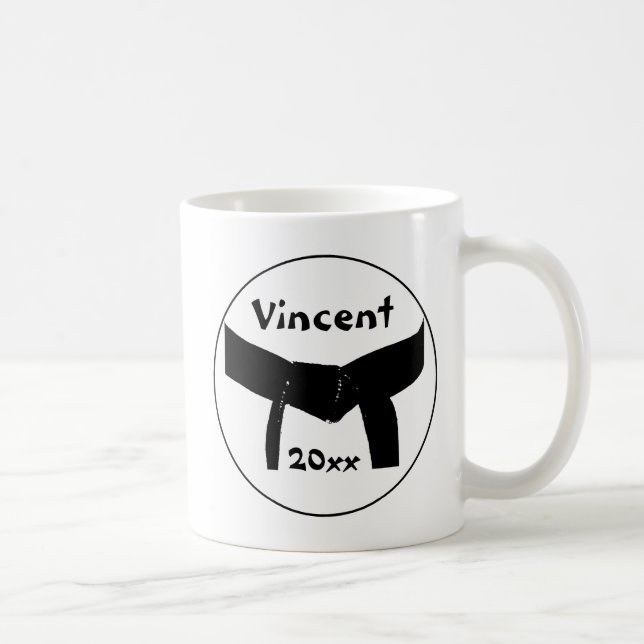 Taza De Café Cinturón negro básico de artes marciales (Derecha)