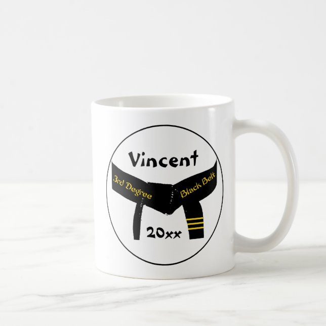 Taza De Café Cinturón negro de tercer grado de artes marciales (Derecha)