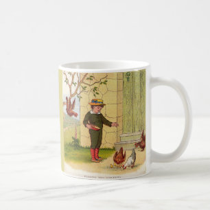 Taza De Café circa 1900 que alimenta los pollos