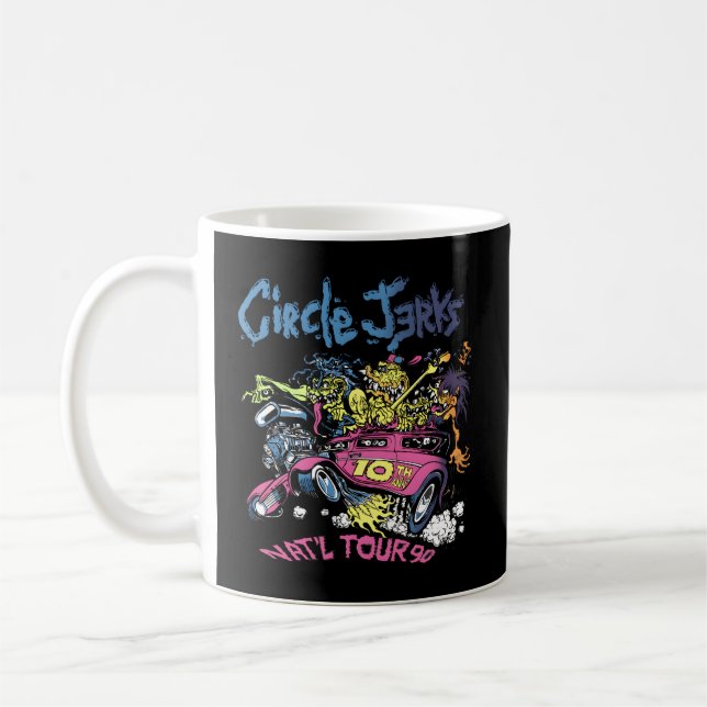 Taza De Café Circle Jerks 91 Tour Ilustracion (Izquierda)
