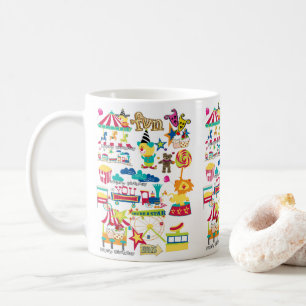 Taza De Café Circo del Festival de la Mug Feliz Cumpleaños