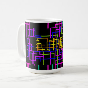 Taza De Café Circuito de Arcoíris de Neón