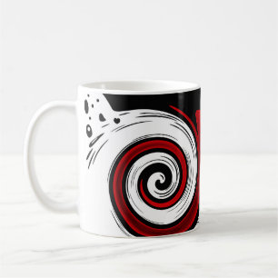 Taza De Café Circular líquido giratorio colores blancos rojos m