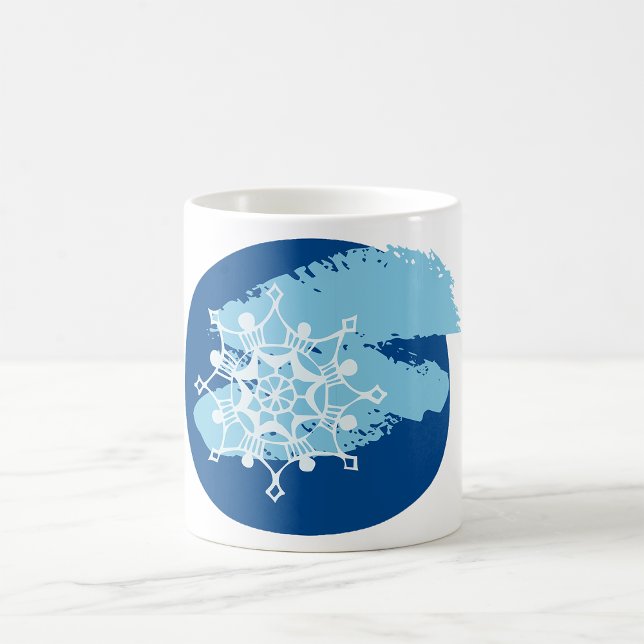 Taza De Café Círculo abstracto de copo de nieve azul helado de  (Subido por el creador)