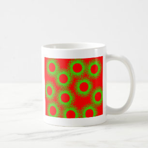 Taza De Café círculo afortunado de la baya roja